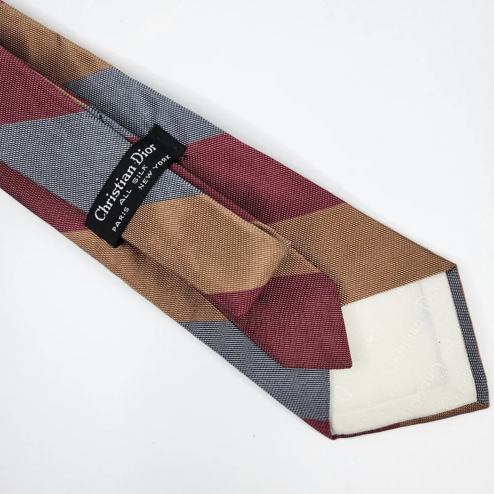 CHRISTIAN DIOR Thick Stripe SilkTie.